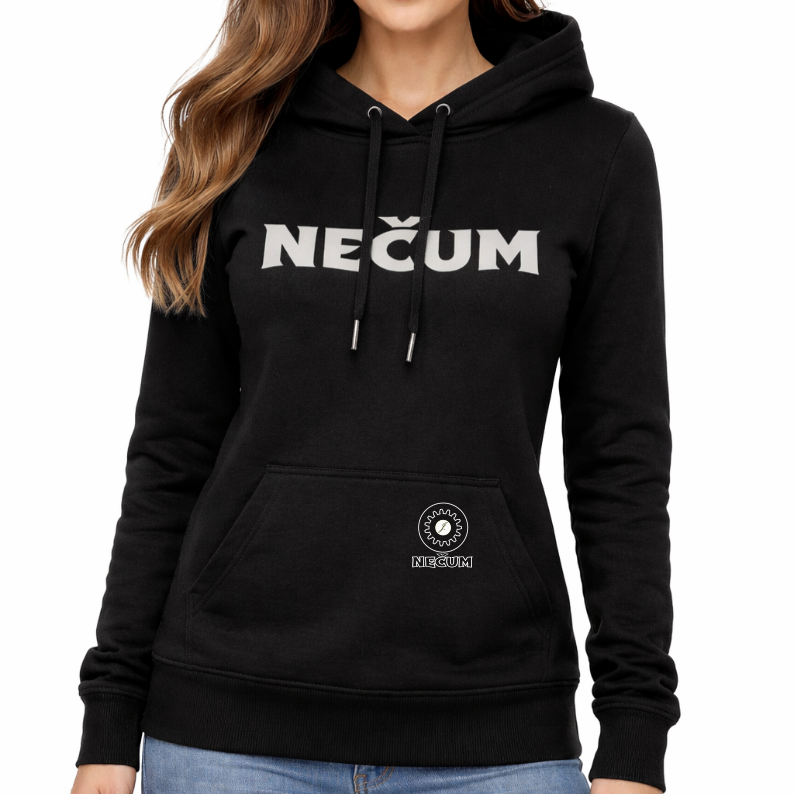 Dámská černá mikina s potiskem NEČUM