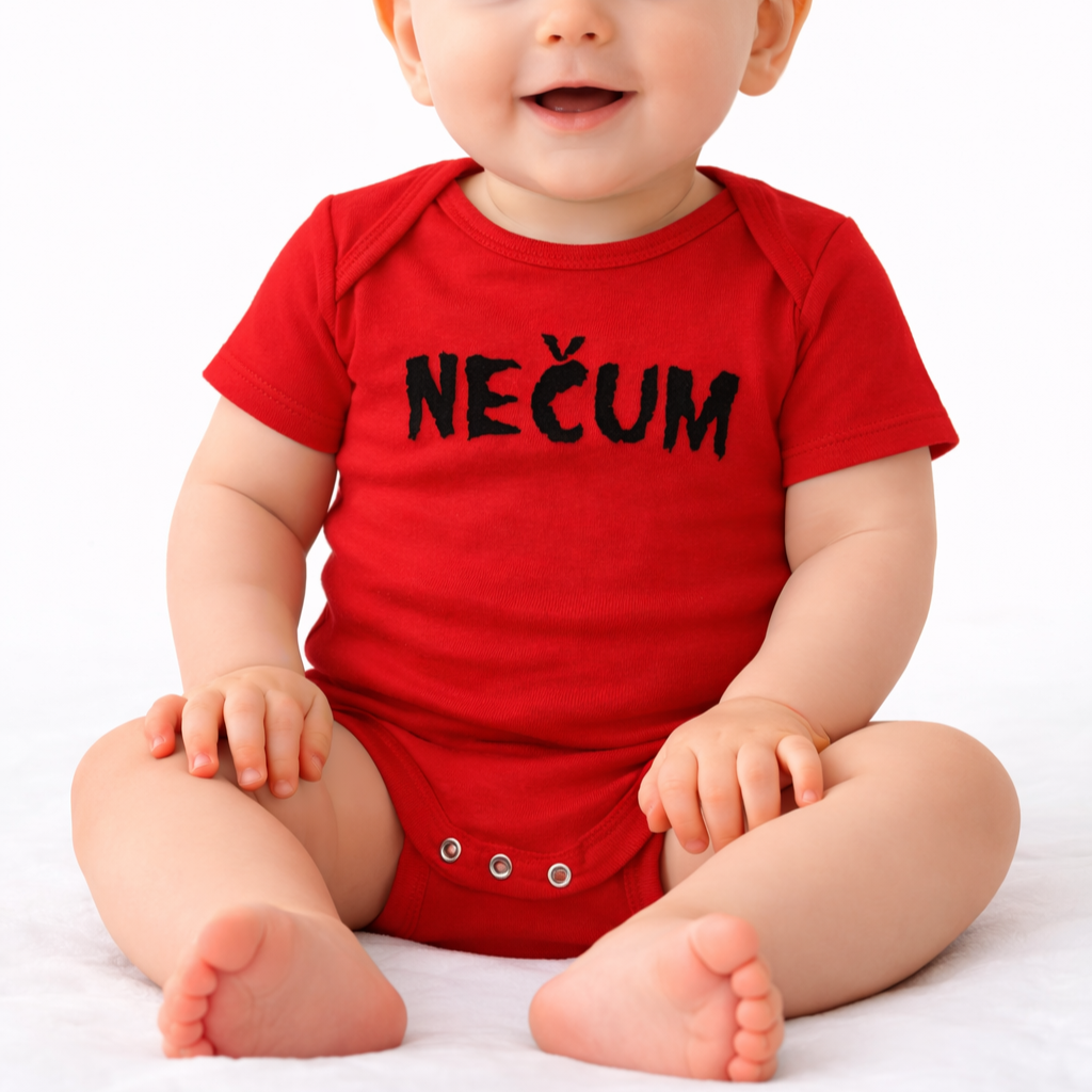 Dětské červené body s potiskem NEČUM